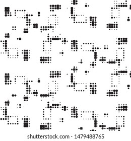 Grunge halftone black and white dots texture background. Spotted vector Abstract Texture