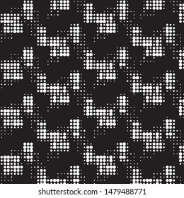 Grunge halftone black and white dots texture background. Spotted vector Abstract Texture