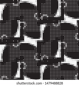 Grunge halftone black and white dots texture background. Spotted vector Abstract Texture