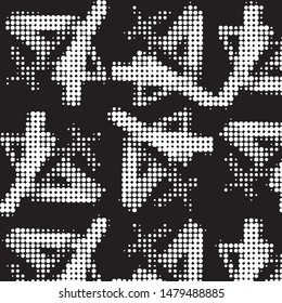 Grunge halftone black and white dots texture background. Spotted vector Abstract Texture