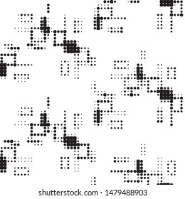 Grunge halftone black and white dots texture background. Spotted vector Abstract Texture