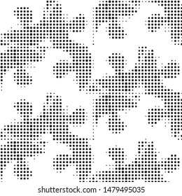 Grunge halftone black and white dots texture background. Spotted vector Abstract Texture