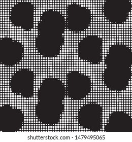 Grunge halftone black and white dots texture background. Spotted vector Abstract Texture