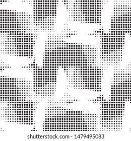 Grunge halftone black and white dots texture background. Spotted vector Abstract Texture