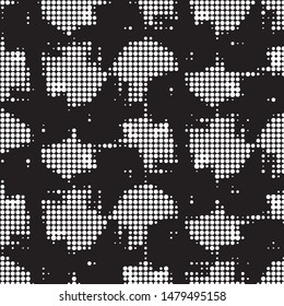 Grunge halftone black and white dots texture background. Spotted vector Abstract Texture