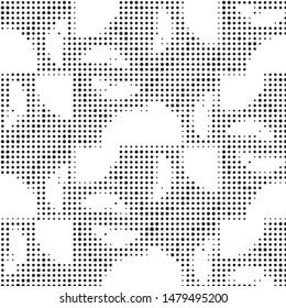 Grunge halftone black and white dots texture background. Spotted vector Abstract Texture