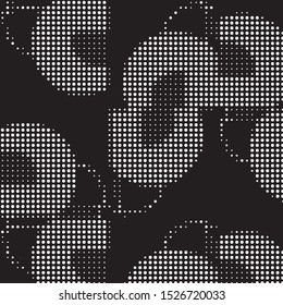 Grunge halftone black and white dots texture background. Spotted vector Abstract Texture