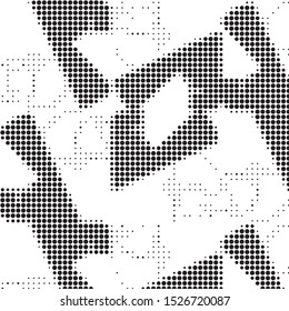 Grunge halftone black and white dots texture background. Spotted vector Abstract Texture