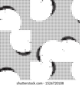 Grunge halftone black and white dots texture background. Spotted vector Abstract Texture