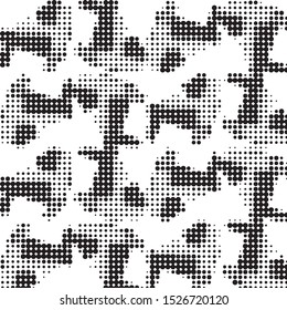 Grunge halftone black and white dots texture background. Spotted vector Abstract Texture
