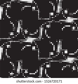 Grunge halftone black and white dots texture background. Spotted vector Abstract Texture