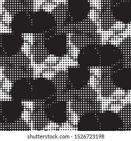 Grunge halftone black and white dots texture background. Spotted vector Abstract Texture