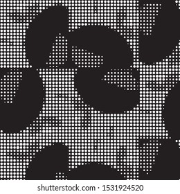 Grunge halftone black and white dots texture background. Spotted vector Abstract Texture