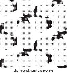 Grunge halftone black and white dots texture background. Spotted vector Abstract Texture
