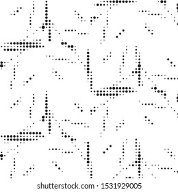 Grunge halftone black and white dots texture background. Spotted vector Abstract Texture