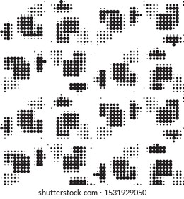 Grunge halftone black and white dots texture background. Spotted vector Abstract Texture