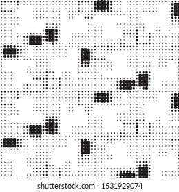 Grunge halftone black and white dots texture background. Spotted vector Abstract Texture