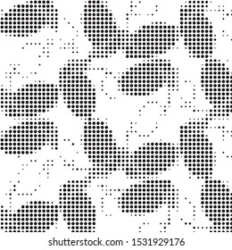 Grunge halftone black and white dots texture background. Spotted vector Abstract Texture