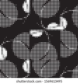 Grunge halftone black and white dots texture background. Spotted vector Abstract Texture