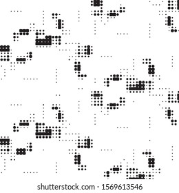 Grunge halftone black and white dots texture background. Spotted vector Abstract Texture