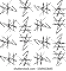 Grunge halftone black and white dots texture background. Spotted vector Abstract Texture