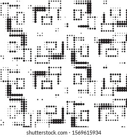 Grunge halftone black and white dots texture background. Spotted vector Abstract Texture