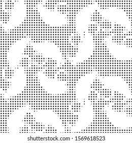 Grunge halftone black and white dots texture background. Spotted vector Abstract Texture