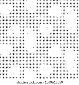Grunge halftone black and white dots texture background. Spotted vector Abstract Texture