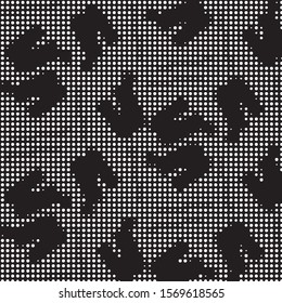 Grunge halftone black and white dots texture background. Spotted vector Abstract Texture