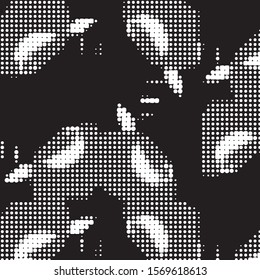 Grunge halftone black and white dots texture background. Spotted vector Abstract Texture