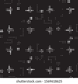 Grunge halftone black and white dots texture background. Spotted vector Abstract Texture