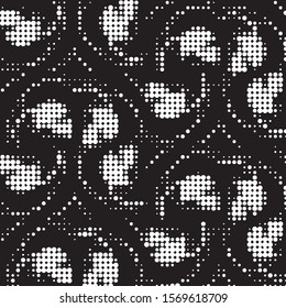 Grunge halftone black and white dots texture background. Spotted vector Abstract Texture