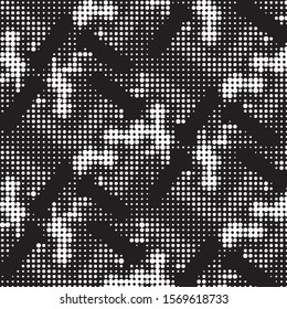 Grunge halftone black and white dots texture background. Spotted vector Abstract Texture