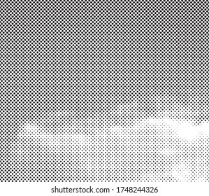 Grunge halftone black and white dots texture background. Spotted vector Abstract Texture 