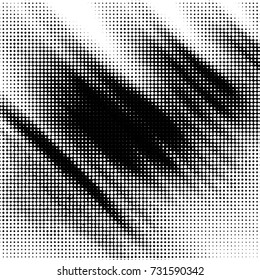 Grunge halftone black and white dots texture background. Spotted vector Abstract Texture
