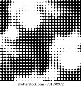 Grunge halftone black and white dots texture background. Spotted vector Abstract Texture
