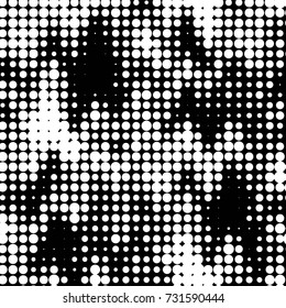 Grunge halftone black and white dots texture background. Spotted vector Abstract Texture
