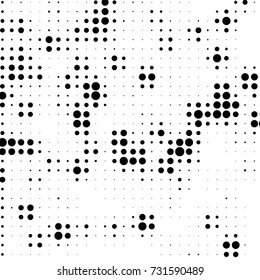 Grunge halftone black and white dots texture background. Spotted vector Abstract Texture
