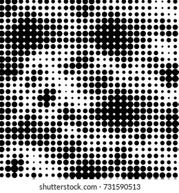 Grunge halftone black and white dots texture background. Spotted vector Abstract Texture
