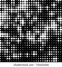 Grunge halftone black and white dots texture background. Spotted vector Abstract Texture
