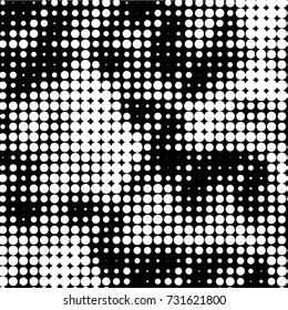 Grunge halftone black and white dots texture background. Spotted vector Abstract Texture
