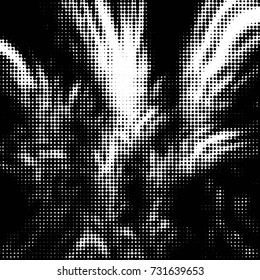Grunge halftone black and white dots texture background. Spotted vector Abstract Texture
