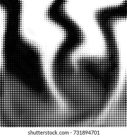 Grunge halftone black and white dots texture background. Spotted vector Abstract Texture
