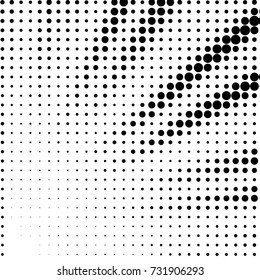 Grunge halftone black and white dots texture background. Spotted vector Abstract Texture
