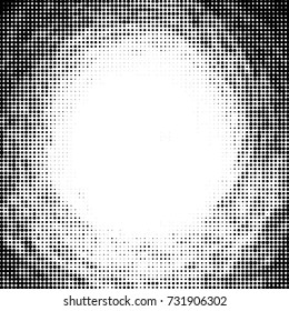 Grunge halftone black and white dots texture background. Spotted vector Abstract Texture
