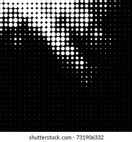 Grunge halftone black and white dots texture background. Spotted vector Abstract Texture
