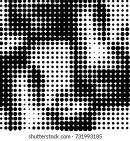 Grunge halftone black and white dots texture background. Spotted vector Abstract Texture
