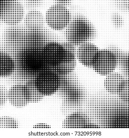 Grunge halftone black and white dots texture background. Spotted vector Abstract Texture
