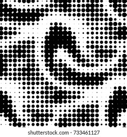 Grunge halftone black and white dots texture background. Spotted vector Abstract Texture