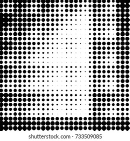 Grunge halftone black and white dots texture background. Spotted vector Abstract Texture